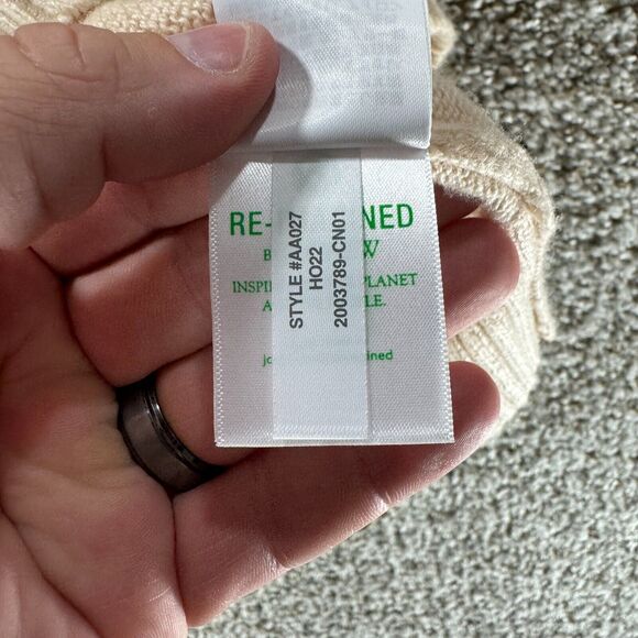 J Crew Sweater Mens Extra Large Beige Lambswool Pullover Knit Long Sleeve Adult - Picture 9 of 13